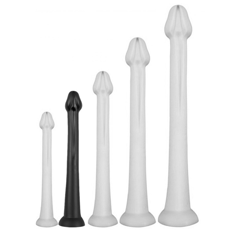 DarkSil Gode long Whale Dildo M 40 x 5.5cm - Pointe 4.6cm Noir